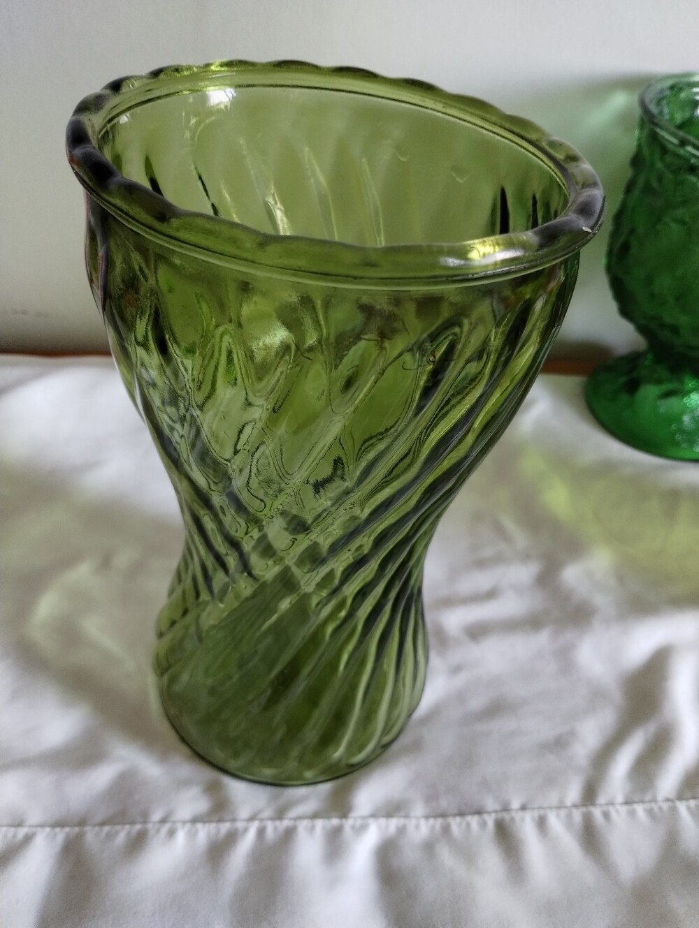 Green Swirl Glass Vase - Home Accents